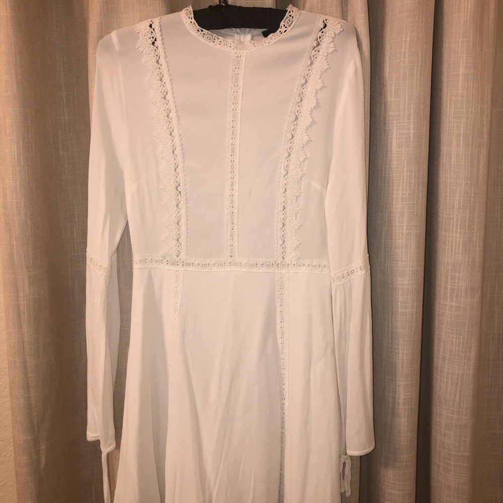 White lace fit and flare dress